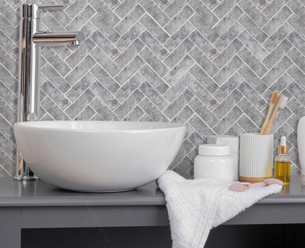 TERRA MARINE HERRINGBONE MOSAIC